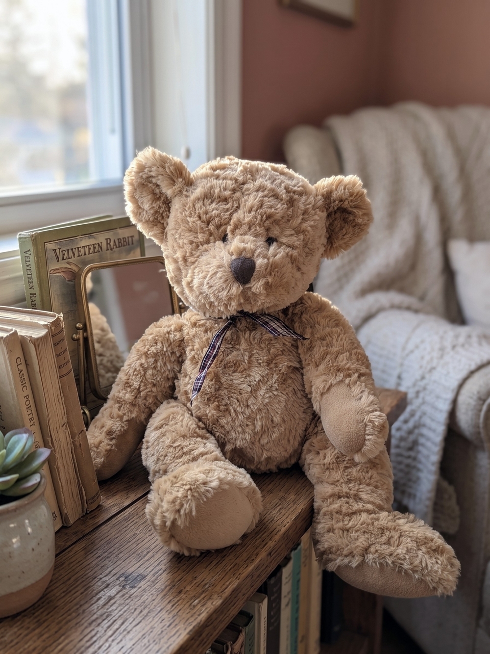 Vintage Russ Berrie Blake Teddy Bear Plush Cottagecore Grandmacore Plaid